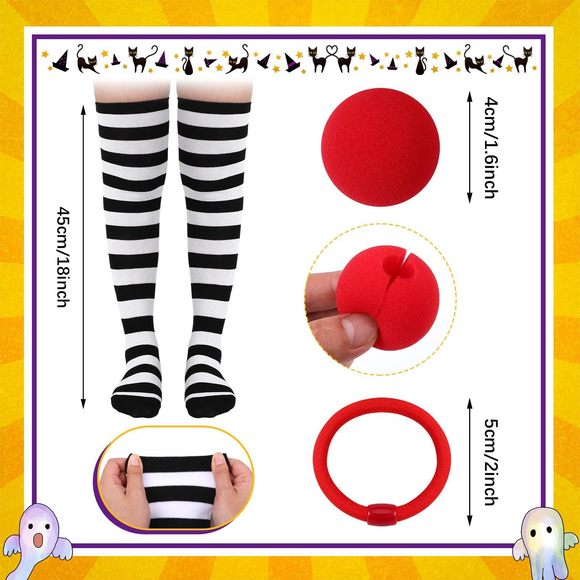 4 Pcs Halloween Women Clown Costume Accessoriess Include Purple Hat, Elastic😋 - Picture 3 of 6